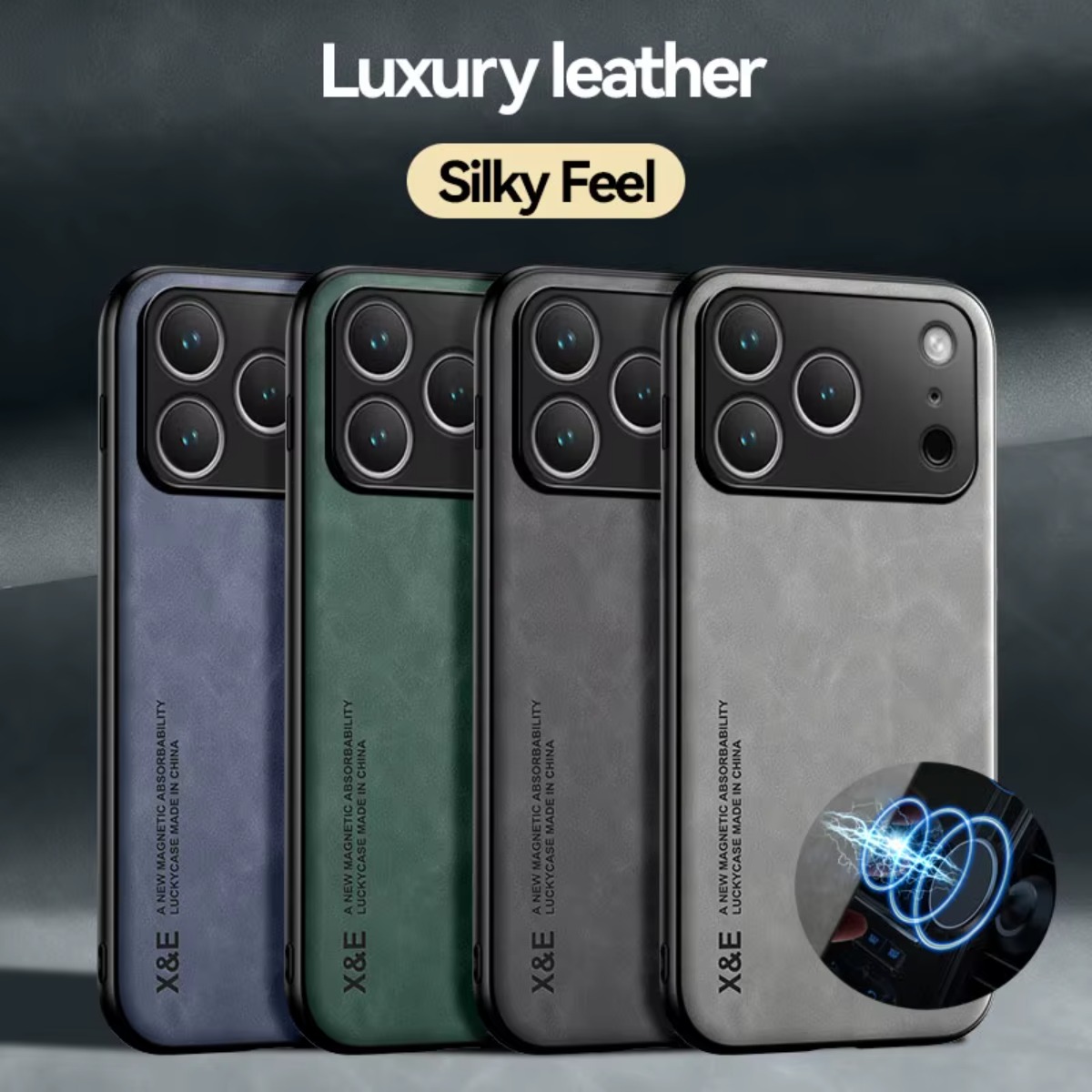 Car Phone Holder Magnetic - Leather Phone Case for APPLE IPhone