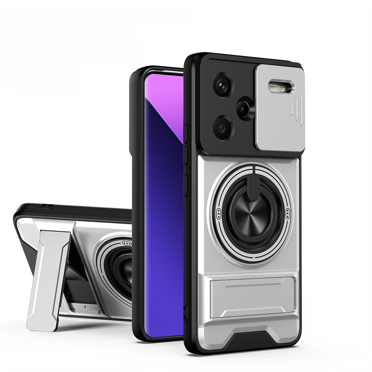 Car Phone Holder Magnetic - Lens Slide Camera Phone Case for