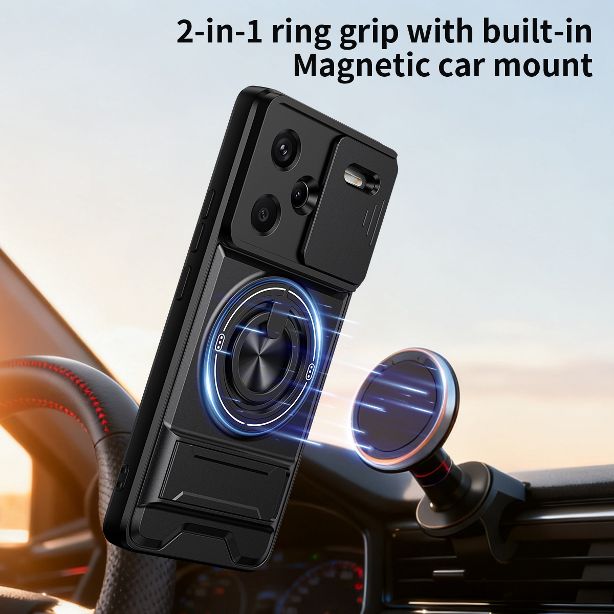 Lens Slide Camera Phone Case f - Car Phone Holder Magnetic 评论和价格